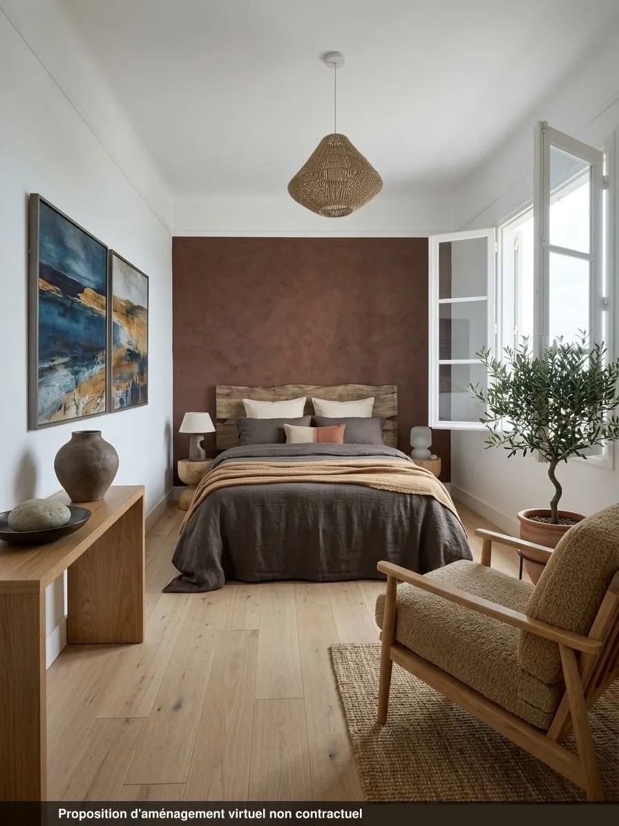 Chambre du lot 0.03 en style contemporain, parquet