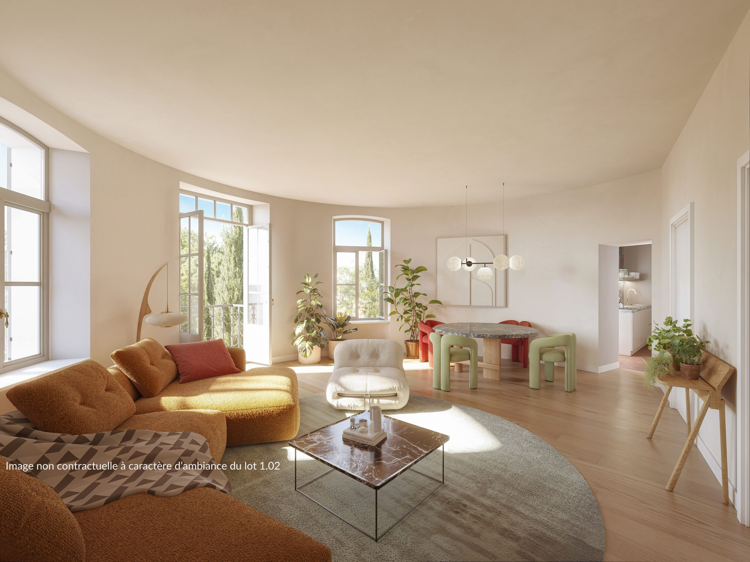 Intérieur du duplex sous la tour ronde